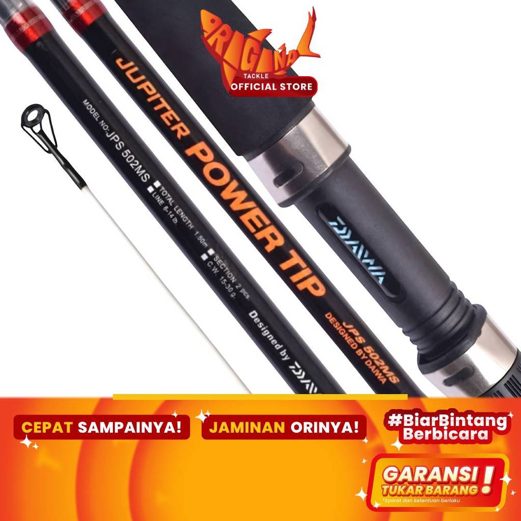 Joran Pancing Spinning Daiwa Jupiter Power Tip Carbon 180cm 210cm 195cm 1020lb