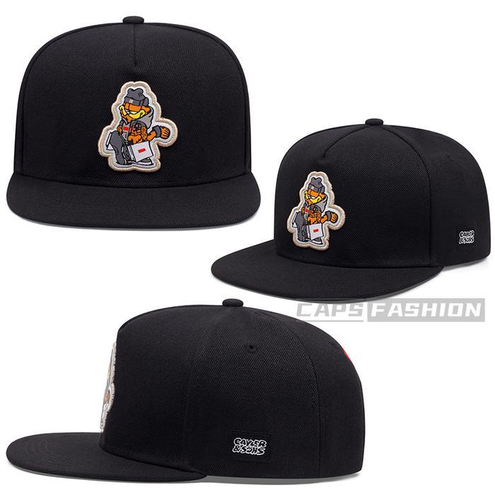 Topi Snapback Garfield Hip Hop Fashion Bordir Merek Tide Untuk Pria Dan Wanita Caps Hat Topi Cowok