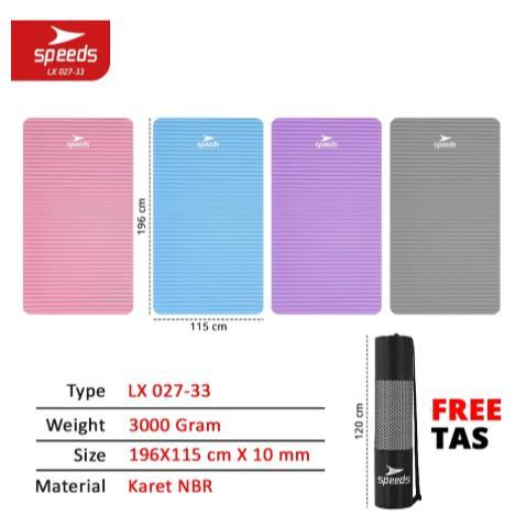 Speeds Yoga Mat 196x115x10mm 20-30mm Matras Yoga Besar Anti Slip Tebal Premium Elastis Karpet 027-33
