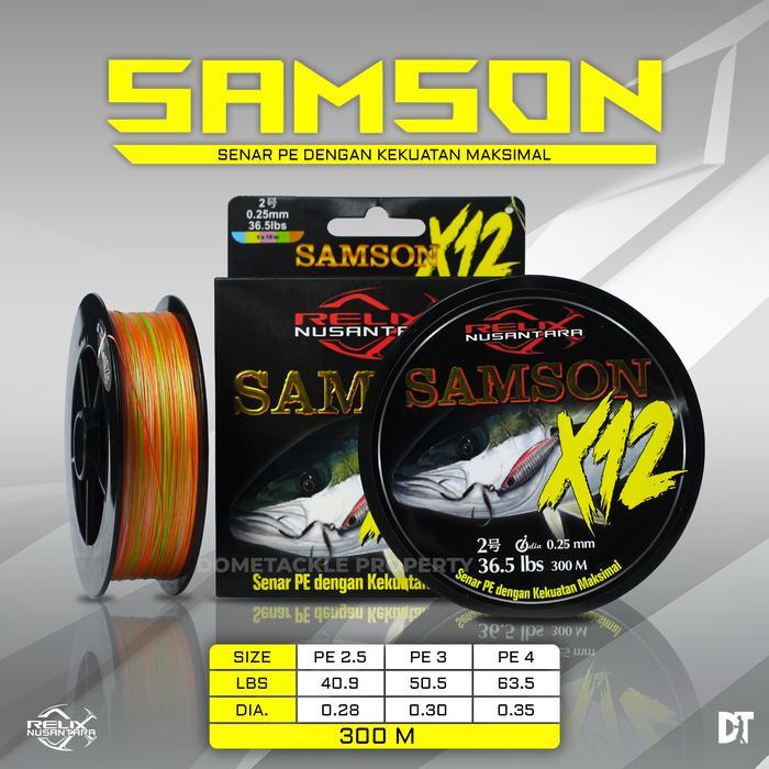 Relix Nusantara Samson X12 300 400 500 600 Meter Senar Pancing Benang PE 1 1.5 2 3 4 5 6 7 8 Rainbow
