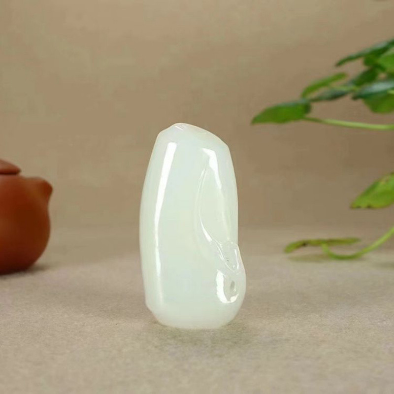 Natural Hetian Jade Bamboo Knot Pendant Sheep Fat Jade Jadeite Ascending Necklace Pendant Unisex