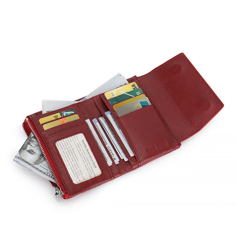 2025 New Alligator Cow Leather Wallet Magnetic Clasp Short Purse Woman RFID Genuine Leather Card