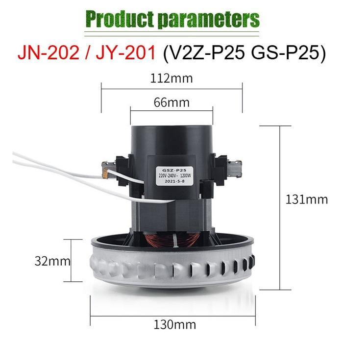1200W Motor Vacuum Wet And Dry JN-202 For Spare Part Vacuum Cleaner / Motor Motor Untuk Pengisap