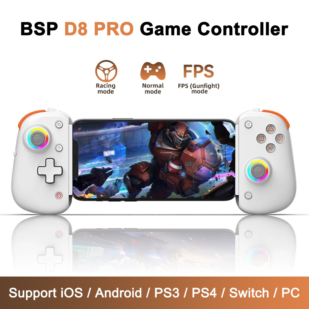 BSP D8 PRO RGB Tablet Controller Wireless Handle For Switch Game Bluetooth Stretching Joystick For