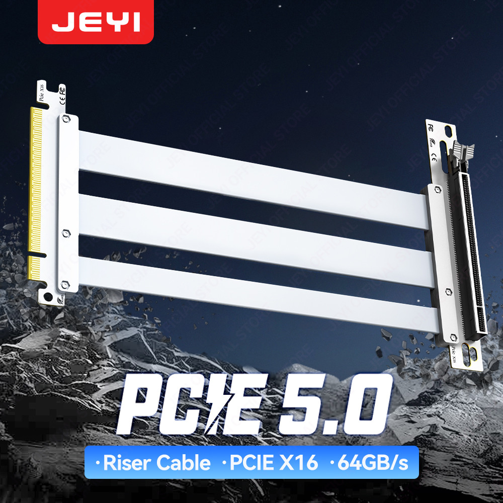 JEYI PCIe 5.0 X16 Riser Cable - 90 GPU Extension for RTX 5090/4090 & RX 7900 XTX, Mining Rig,