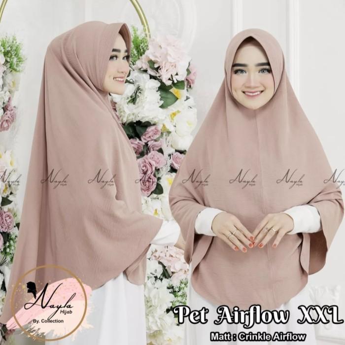 Thebest- Jilbab crinkle airflow premium jumbo pad / hijab crinkle syari pet