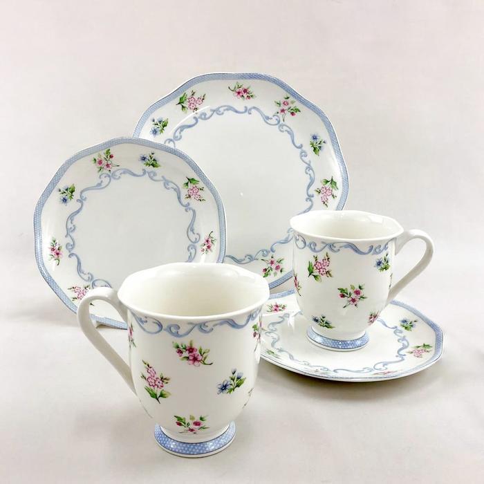Saint James Linen Flower Set 5 Pcs - Plate & Mug