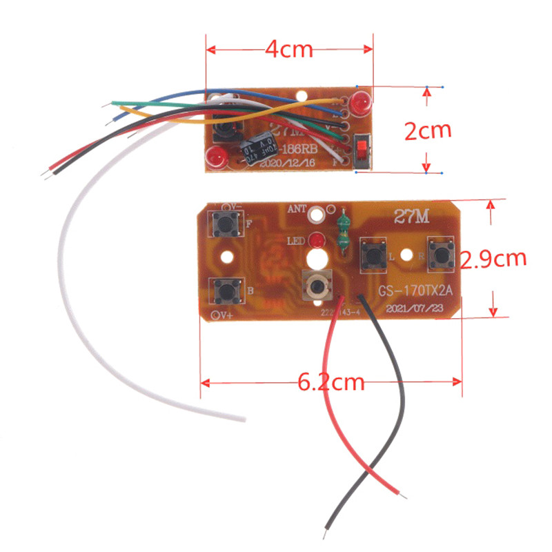 High Quality 4CH RC Remote Control 27MHz Circuit PCB Transmitter + Receiver Board For RC Car Remote