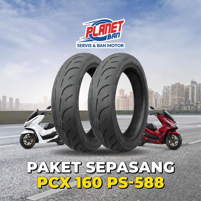 Sepasang Ban PCX 160 - Ban Motor Depan Belakang PCX 160 - PRESA PS-588 Ring 14 110/70 dan Ring 13
