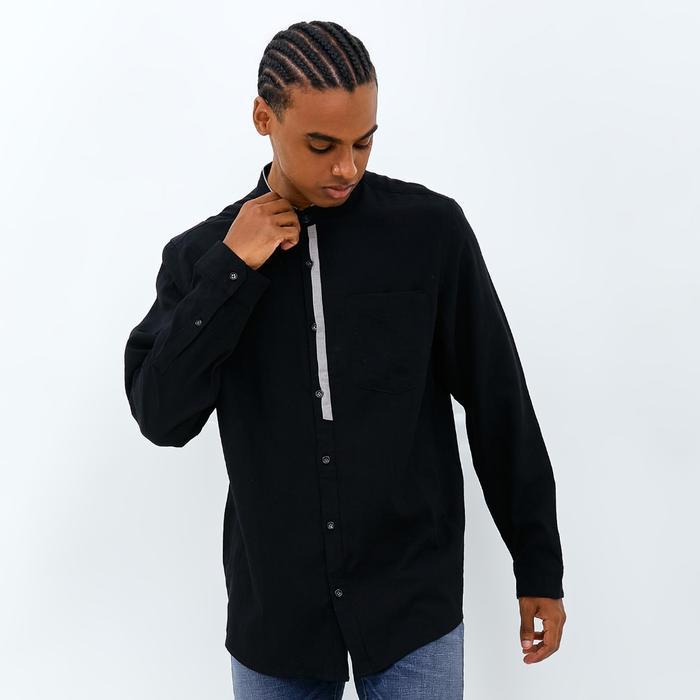 Emba Denim - Naraya One Kemeja Koko Pria Lengan Panjang Polos Regular Baju Fit Kancing Putih Muslim