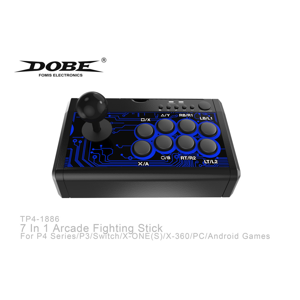 DOBE 7 In1 USB Arcade Fight Stick Street Fighting Joystick Controller for PS3 / PS4 / XBOX ONE /