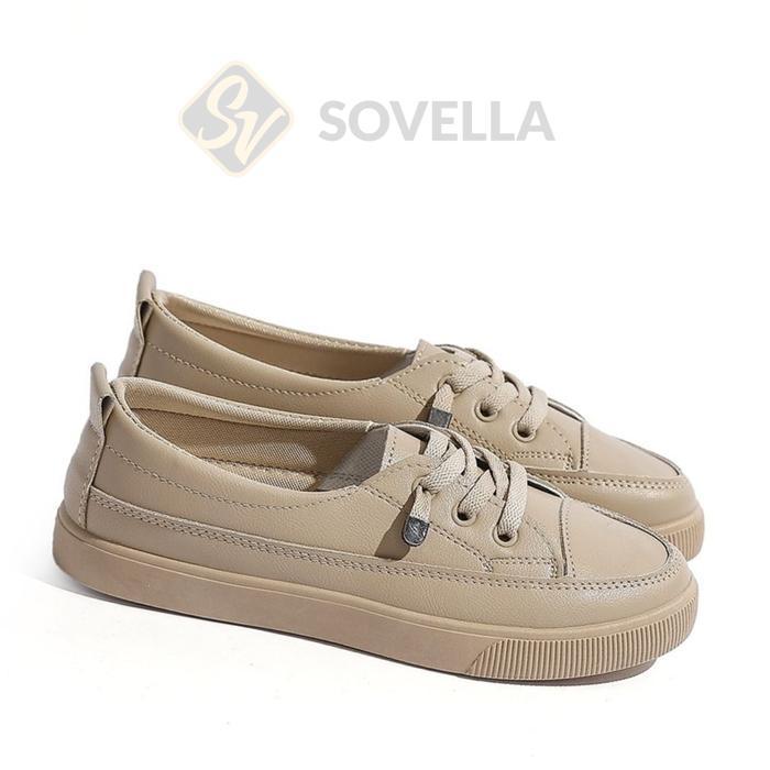 Sovella Cleo Sepatu Flat Shoes Putih Slip On Wanita Karet Pasti Ori
