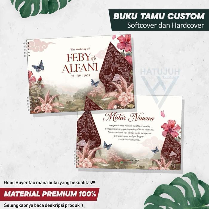 Sale- Buku Tamu Pernikahan Custom Wayang Gunungan / Guestbook Custom Java / Buku Tamu Undangan