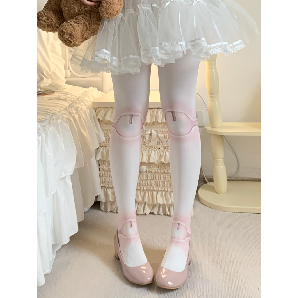 Jointed Doll Lolita Socks Women'S Veet Printed Pantyhose Lolita Japanese Sweet