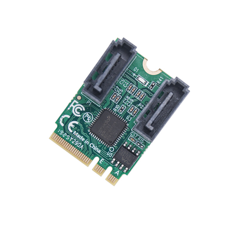 M2 A+E Key to Dual Port SATA3.0 Expansion Card PCle 3.0 KEY A+E WIFI M.2 to SATA for NGFF 2230 SSD