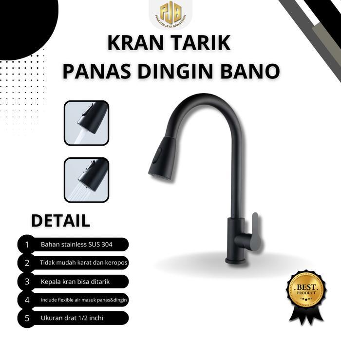 Kran Tarik Panas Dingin Merek Bano Air Hitam Minimalis