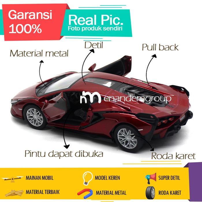 Kinsmart Diecast Mainan Mobil Miniatur Lamborghini Sian FKP 37 Metal