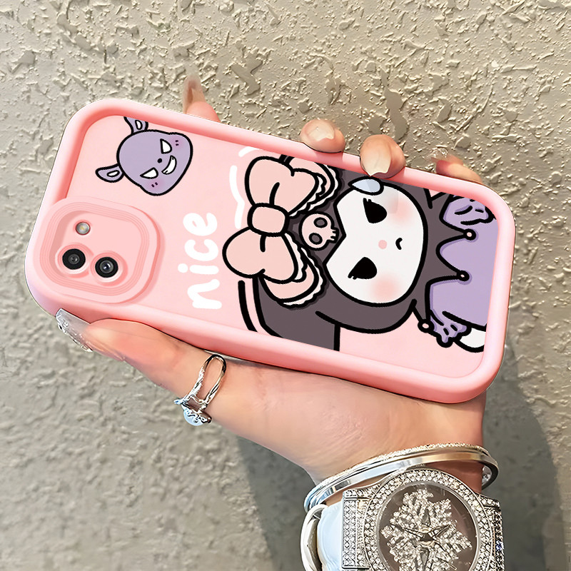 Casing Hp untuk Samsung Galaxy A03 Case Bow Doll pink  Kasing silikon cocok pria dan wanita Cesing K