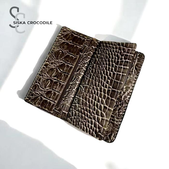 Dompet Minimalis Sc Siska Crocodile - Dompet Panjang Pria Kulit Dompet Kulit Pria Tempat Uang Jahit