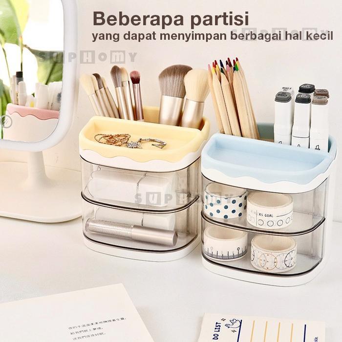 Laci Mini Laci Kotak Alat Tulis Desktop Organizer Storage Kotak Pensil Tempat Alat Tulis Penyimpanan