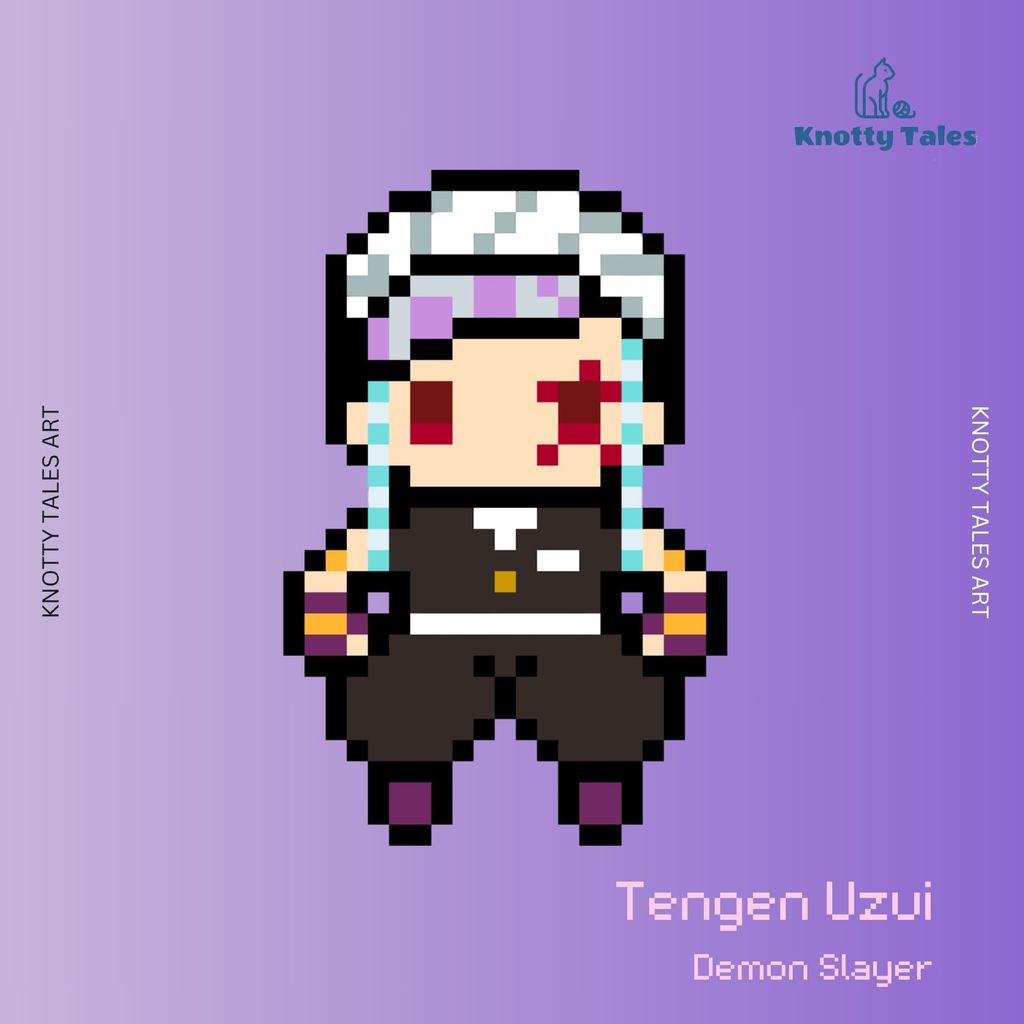 Tengen Uzui Gantungan Kunci Demon Slayer Kimetsu no Yaiba Keychain Merchandise Anime Handmade Knotty