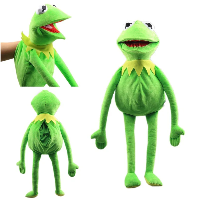 Kermit The Frog Funny Plush Doll Hand Puppet Schoolbag Frog Animal Plush Toy Big Doll Ventriloquist