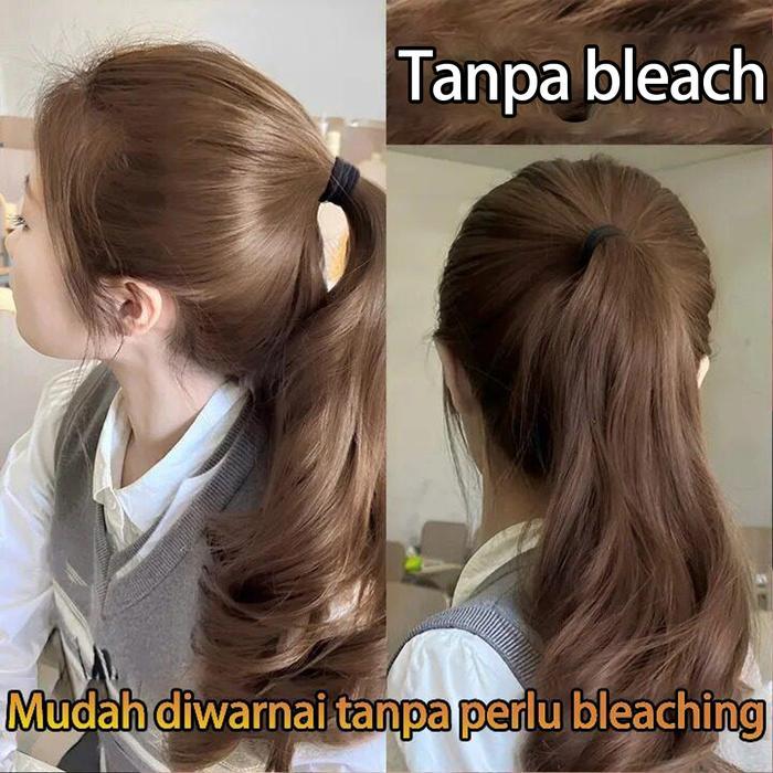 STYLE FIT Pewarna Rambut Tanpa Bleaching Cat Rambut Caramel Coklat, Warna Rambut Sinar Matahari