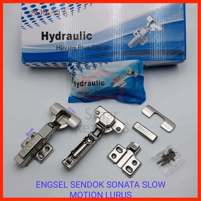 SEPASANG Engsel Sendok SONATA Hidrolik Slow Motion Soft Close Lemari .