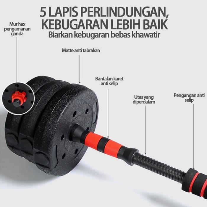 Ebuy Dumbell Set 20Kg Barbel Set Dumbel Dumbell Alat Olahraga Rumahan