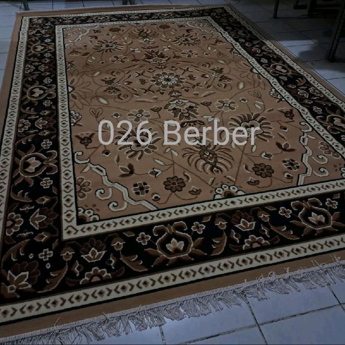 Karpet Permadani Besar Jumbo Almaya Shafira Coklat Cream Hitam Brown Black Berber Abu-Abu Grey
