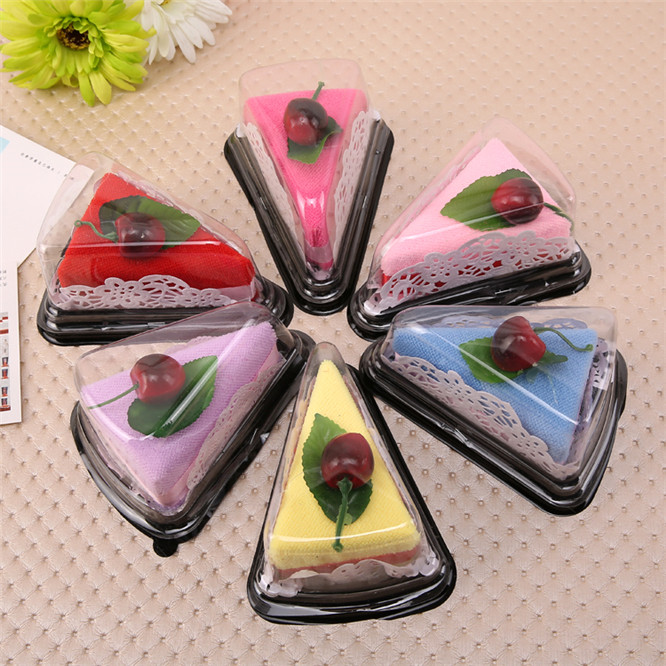 10pcs Cake shape Packing Towel 20x20cm Lovely Face Towels Mini Cake Towel Cotton Kids Hand Towel Wed