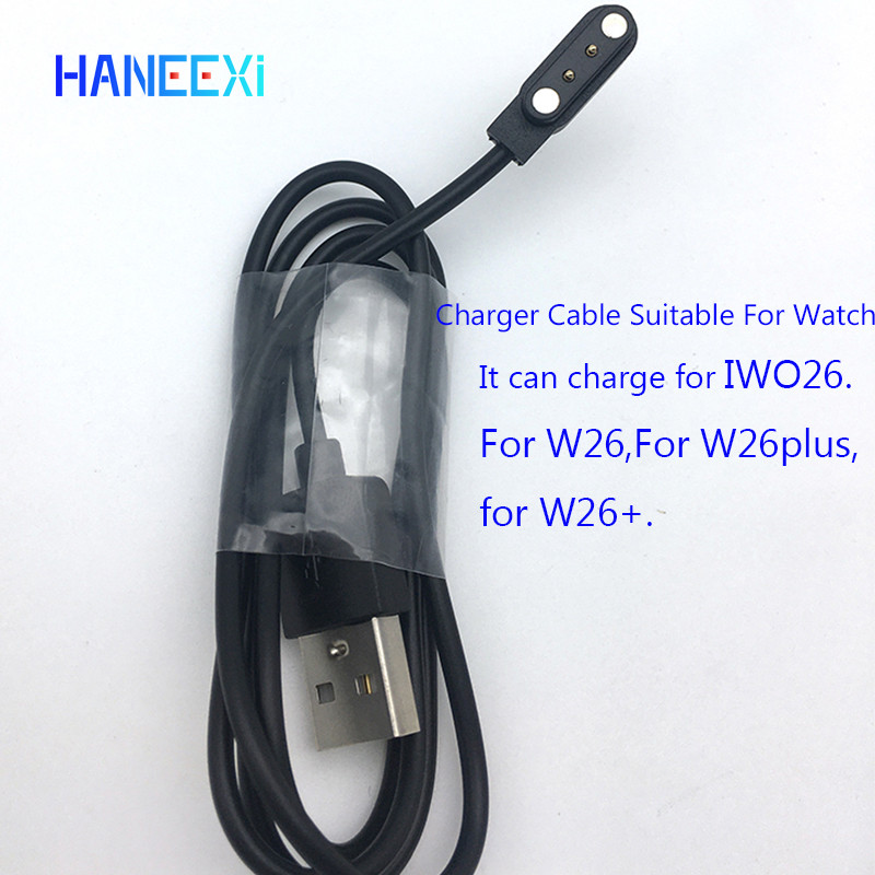 Wholesale w26 Smart watch 2pin 4mm Magnetic Charger cable USB Charging Cable Cord for iWO 26 w26+ w2