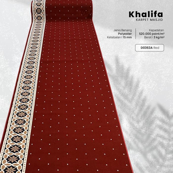 Karpet Masjid / Karpet Mushola / Sajadah Masjid Meteran Custom Design Turki Khalifah D0363A Red /