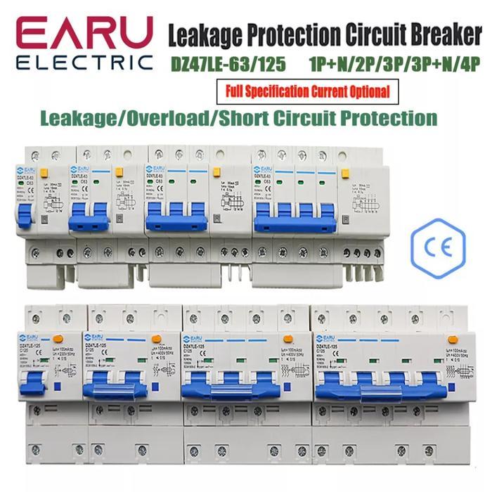 Rcbo 3P 30Ma Dz47Le-63/125 Pemutus Arus Perlindungan Kebocoran Untuk Penggunaan Domestik & Industri