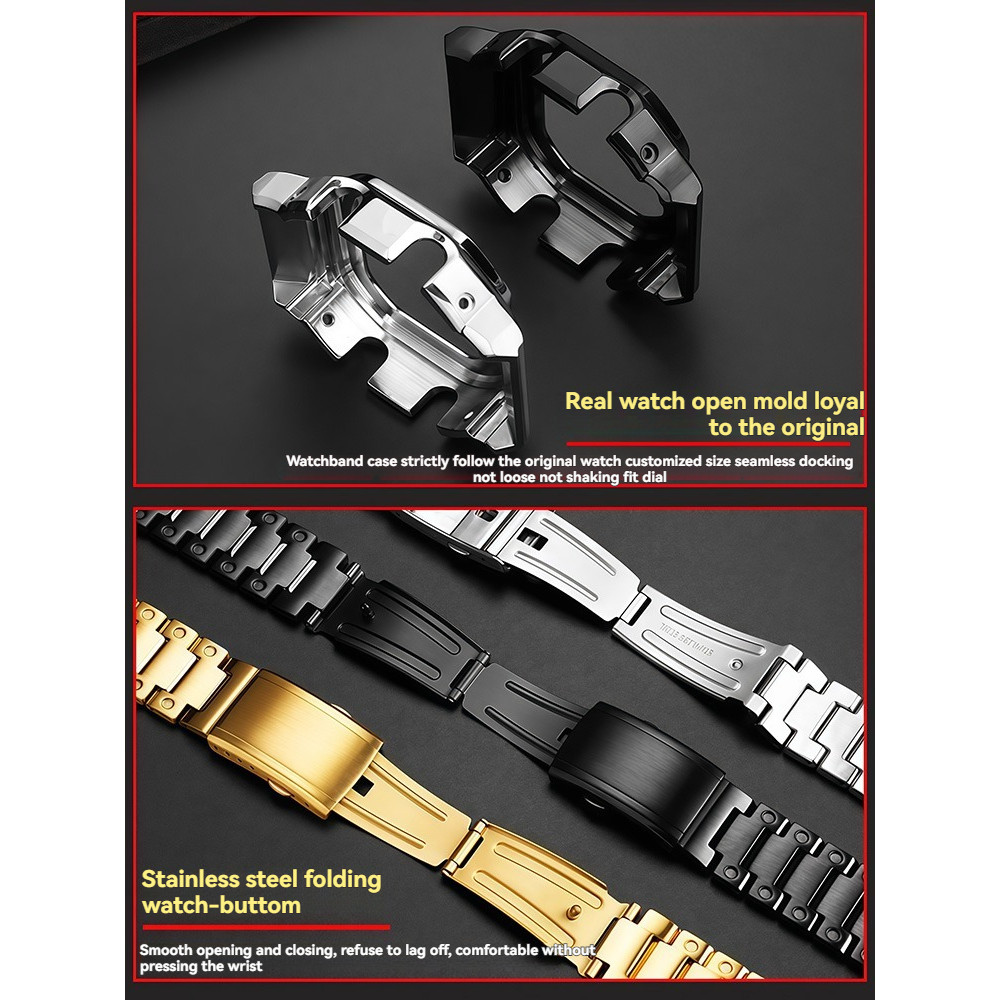 DW-H5600 Modified metal bezel watchband For Casio small square dw-h5600mb men watch Chain case