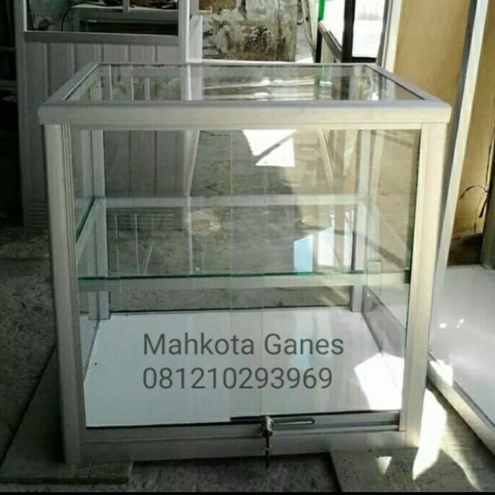 PROMO! etalase kaca makanan 1 meter BISA GRAB!