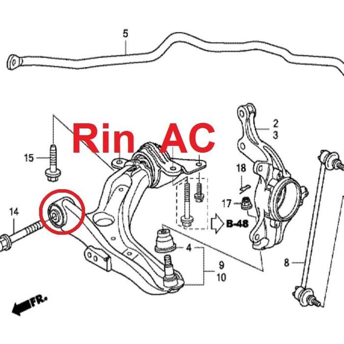 BUSHING BUSING BUSH BOS LOWER ARM SAYAP BAWAH KECIL DEPAN JAZZ RS GE8 TOPPS