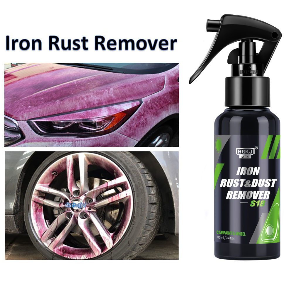 HGKJ S18 Car Rust Remover Paint Wheel Iron Particles Powder Cleaning Super Rust Dust Remover Spray A