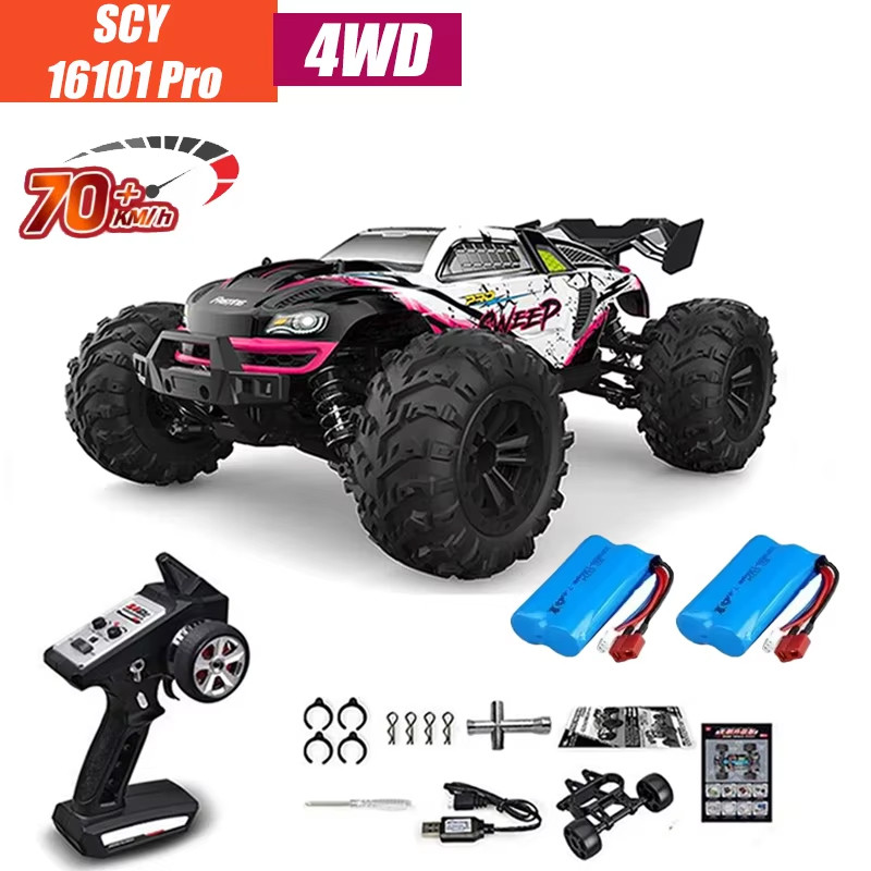 Mobil RC Brushless 4WD Off-Road Drift 1:16 Profesional dengan Kecepatan Tinggi untuk Balapan dan Dri
