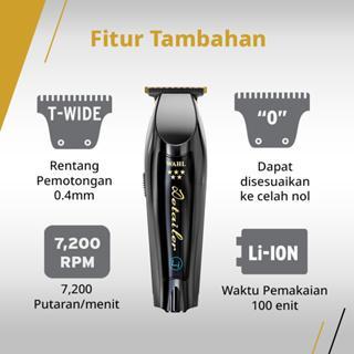 Wahl 5 Star Midnight Black Barber Combo - Alat Cukur Rambut Profesional, Alat Cukur Rambut, Mesin
