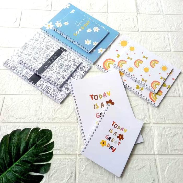 Notebook Buku Tulis Catatan Spiral A5 Cover Motif Art Paper - 50 Lembar (100 Halaman) - Stationery,