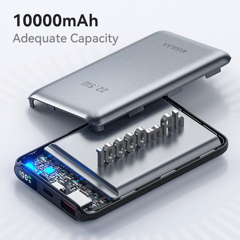 KUULAA Power Bank 10000mAh Portable Charger PowerBank 22.5W Fast Charging External Battery For
