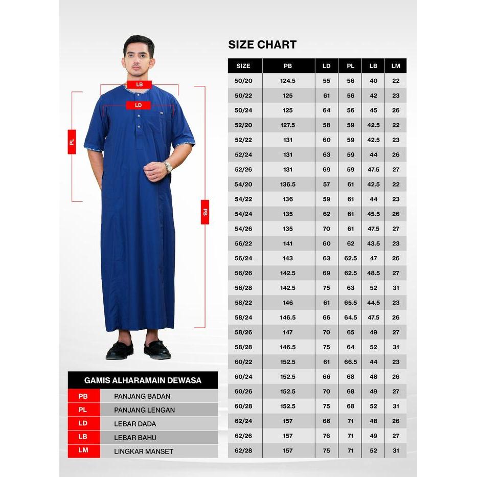 Promo Al Haramain Jubah Gamis Pria Remaja Dewasa Premium Igh 005 Katun Poly Navy Putih Silver Sage