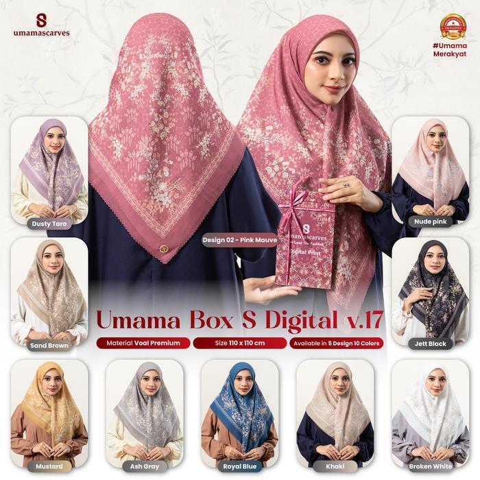 READY Umama Scarf BOX UMAMA SCARVES MOTIF Jilbab Voal Motif Digital LC Premium 110x110cm part 2
