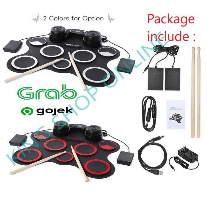 Portable Roll Up Drum Pad electronic Digital drum Set kit Professional