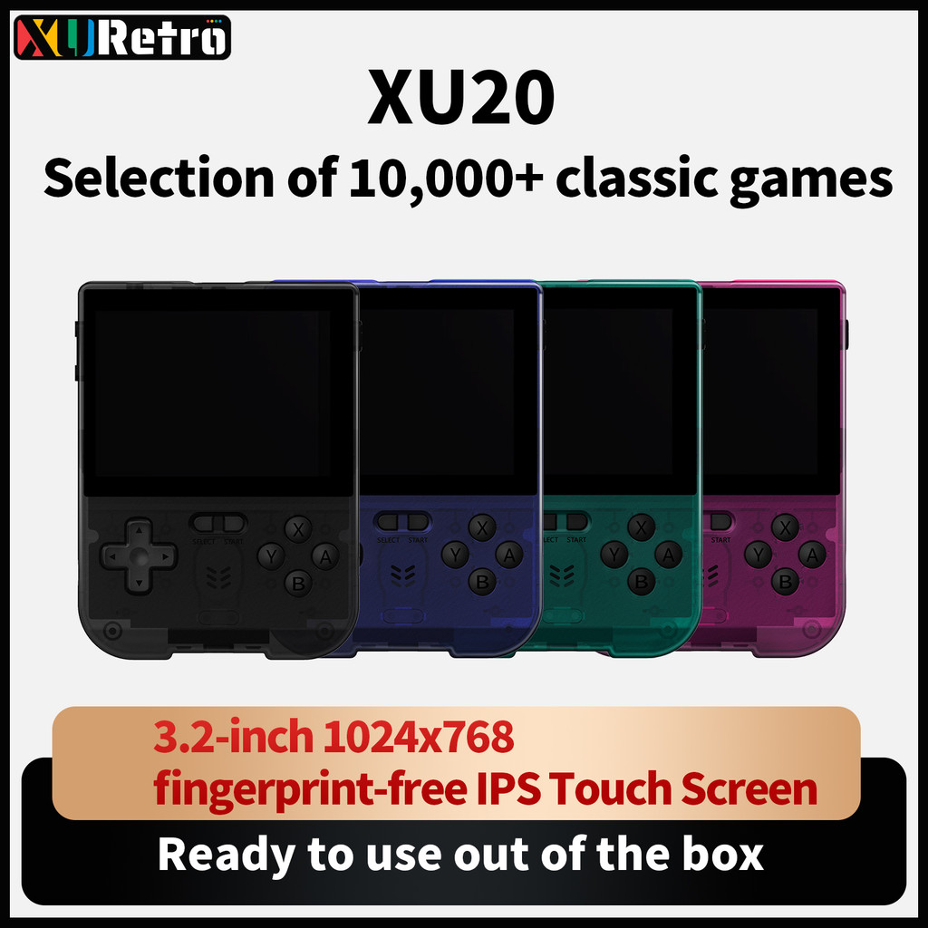 XU20 Handheld Game Console 3.2 Inch IPS Touch Screen Android Portable Retro Video Games