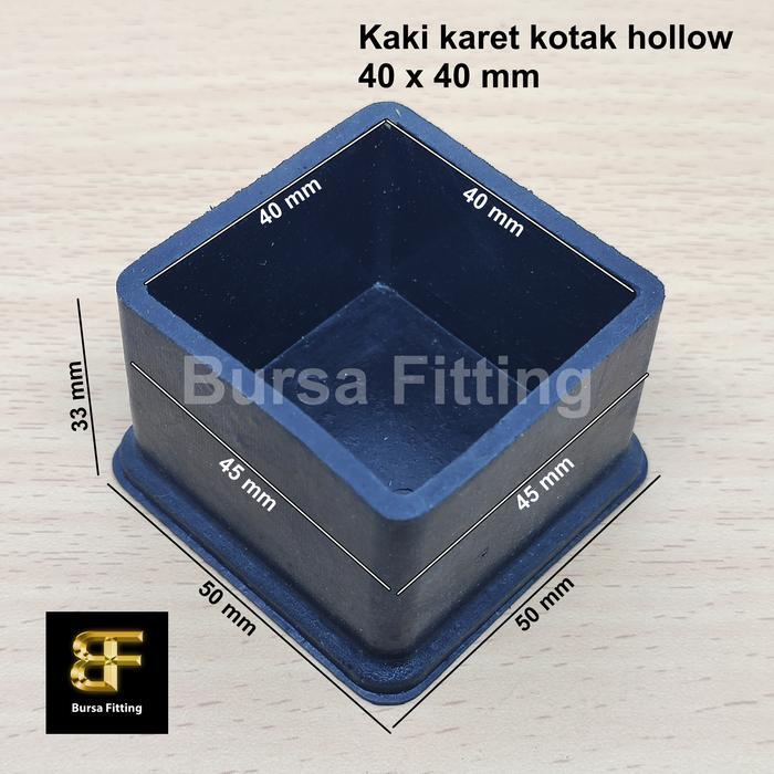 Kaki karet kotak 40 x 40 / alas kaki meja kursi / karet hollow