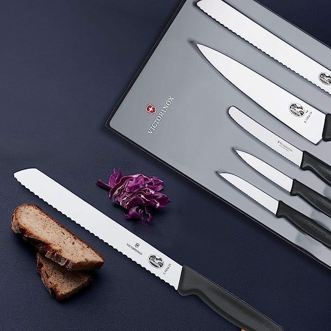 VICTORINOX KITCHEN KNIFE PISAU SET 5.1163.5 - 5 PIECE BLACK HANDLES