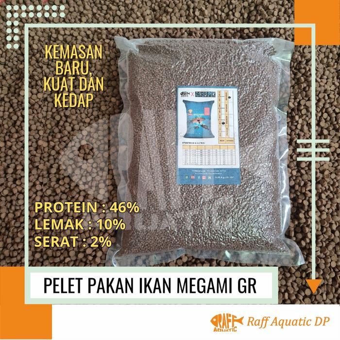 250 gram Pelet Ikan Megami GR Pakan Ikan Tenggelam Sinking Repack