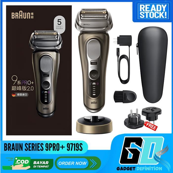 Braun Series 9 Pro+ 9719S 9619s Alat Cukur Elektrik shaver with charging stand and travel case